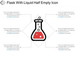 Flask with liquid half empty icon