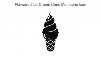 Flavoured Ice Cream Cone Monotone Icon In Powerpoint Pptx Png And Editable Eps Format