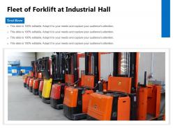 Fleet of forklift at industrial hall