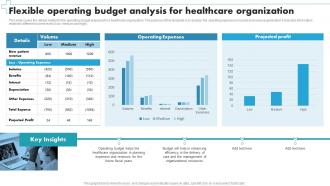 Flexible Operating Budget Analysis For Healthcare Organization