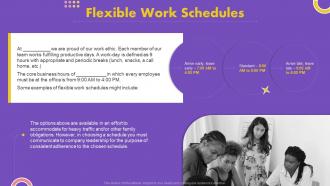 Flexible Work Schedules How To Develop Staff Handbook Ppt Icon Graphics Example