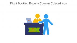 Flight Booking Enquiry Counter Colored Icon In Powerpoint Pptx Png And Editable Eps Format