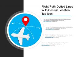 Flight path dotted lines with central location tag icon