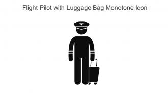Flight Pilot With Luggage Bag Monotone Icon In Powerpoint Pptx Png And Editable Eps Format