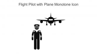 Flight Pilot With Plane Monotone Icon In Powerpoint Pptx Png And Editable Eps Format