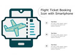 Flight ticket booking icon with smartphone