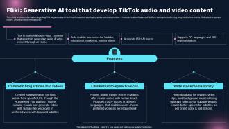 Fliki Generative Ai Tool That Develop Tiktok Audio Best 10 Generative Ai Tools For Everything AI SS