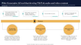 Fliki Generative AI Tool That Develop Tiktok Audio Top Generative AI Tools To Look For AI SS V