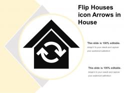 Flip houses icon arrows in house