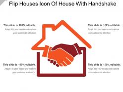 Flip houses icon of house with handshake