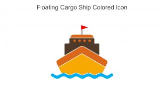 Floating Cargo Ship Colored Icon in powerpoint pptx png and editable eps format