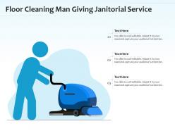 Floor cleaning man giving janitorial service