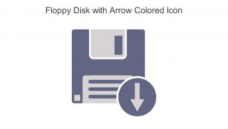 Floppy Disk With Arrow Colored Icon In Powerpoint Pptx Png And Editable Eps Format