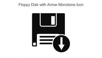 Floppy Disk With Arrow Monotone Icon In Powerpoint Pptx Png And Editable Eps Format