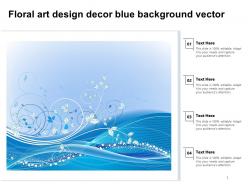 Floral art design decor blue background vector