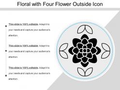 Floral with four flower outside icon
