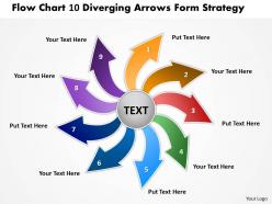Flow chart 10 diverging arrows form strategy circular network powerpoint slides