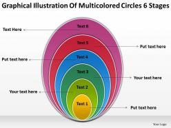 Flow chart business multicolored circles 6 stages powerpoint templates ppt backgrounds for slides