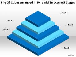 Flow chart business pile of cubes arranged pyramid structure 5 stages powerpoint slides
