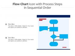 Flow chart icon with process steps in sequential order