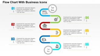Flow chart with business icons flat powerpoint design