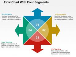 Flow chart with four segments flat powerpoint design