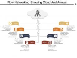 Flow networking showing cloud and arrows with text boxes