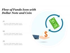 Flow of funds icon with dollar note and coin