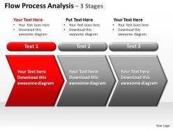 Flow process analysis 3 stages powerpoint diagrams presentation slides graphics 0912