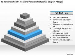 Flowchart for business of hierarchal relationship pyramid diagram 7 stages powerpoint slides