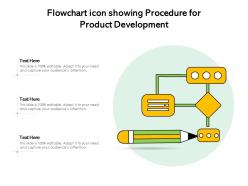 Flowchart icon showing procedure for product development