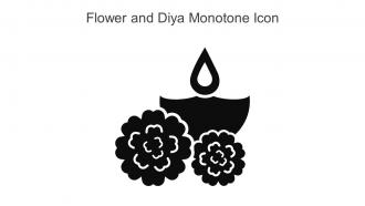 Flower And Diya Monotone Icon In Powerpoint Pptx Png And Editable Eps Format