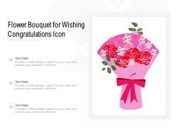 Flower bouquet for wishing congratulations icon