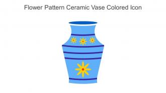 Flower Pattern Ceramic Vase Colored Icon in powerpoint pptx png and editable eps format