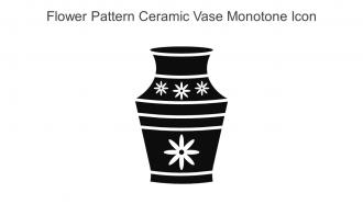 Flower Pattern Ceramic Vase Monotone Icon in powerpoint pptx png and editable eps format
