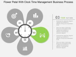 Flower petal with clock time management business process flat powerpoint design