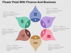 Flower Petal With Finance And Business Icons Flat Powerpoint Design