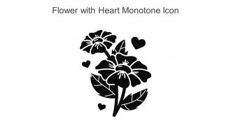 Flower With Heart Monotone Icon In Powerpoint Pptx Png And Editable Eps Format
