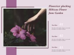 Floweriest plucking hibiscus flower from garden