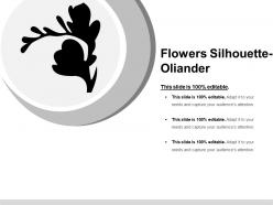 Flowers silhouette oliander ppt slide themes