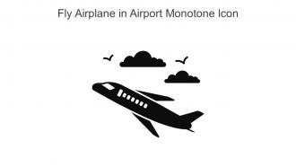 Fly Airplane In Airport Monotone Icon In Powerpoint Pptx Png And Editable Eps Format