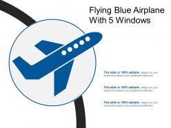 Flying blue airplane with 5 windows