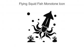 Flying Squid Fish Monotone Icon In Powerpoint Pptx Png And Editable Eps Format