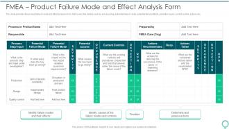 FMEA Product Failure FMEA To Identify Potential Failure Modes
