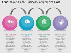 Fn four staged linear business infographics balls flat powerpoint design