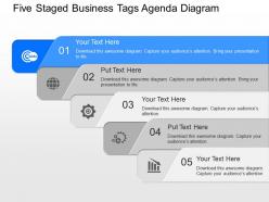 Fo five staged business tags agenda diagram powerpoint template