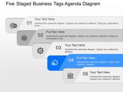 Fo five staged business tags agenda diagram powerpoint template