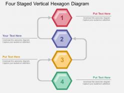 Fo four staged vertical hexagon diagram flat powerpoint design