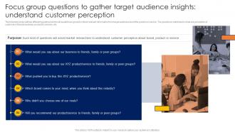 Focus Group Questions To Gather Target Audience Insights Conducting Competitor Analysis MKT SS V