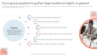 Focus Group Questions To Gather Target Audience Measuring Brand Awareness Through Market Research